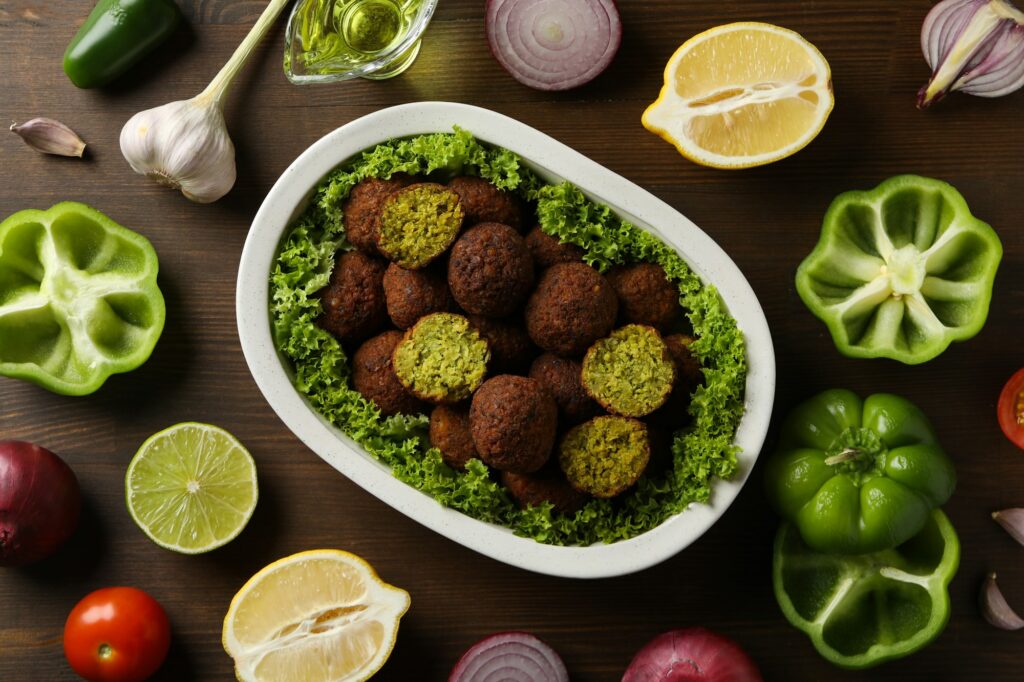 Vegetarian food concept - falafel, tasty falafel balls